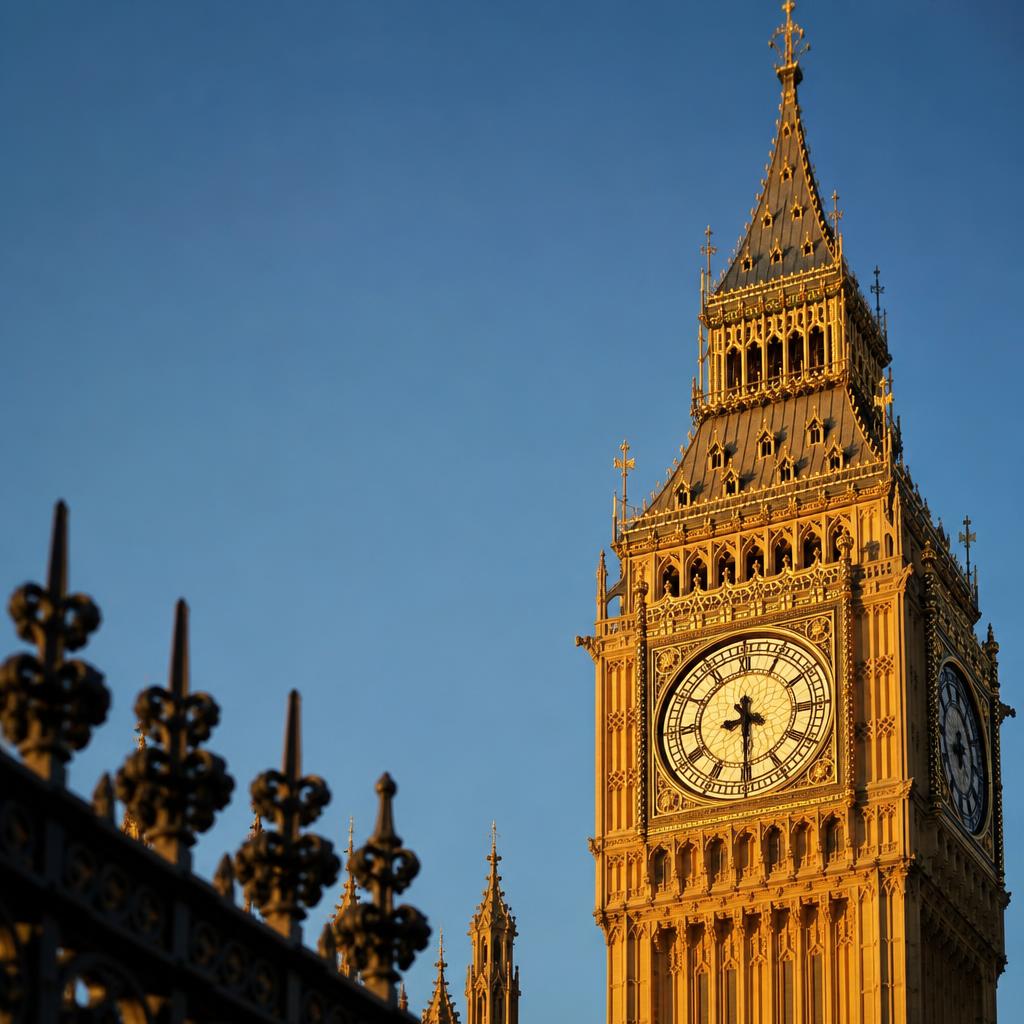 Iconic clock tower bathed in golden sunlight, symbolizing decades of timeless practice
